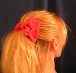 The scrunchie bow hair style created with Samantha's Scrunchie Comb